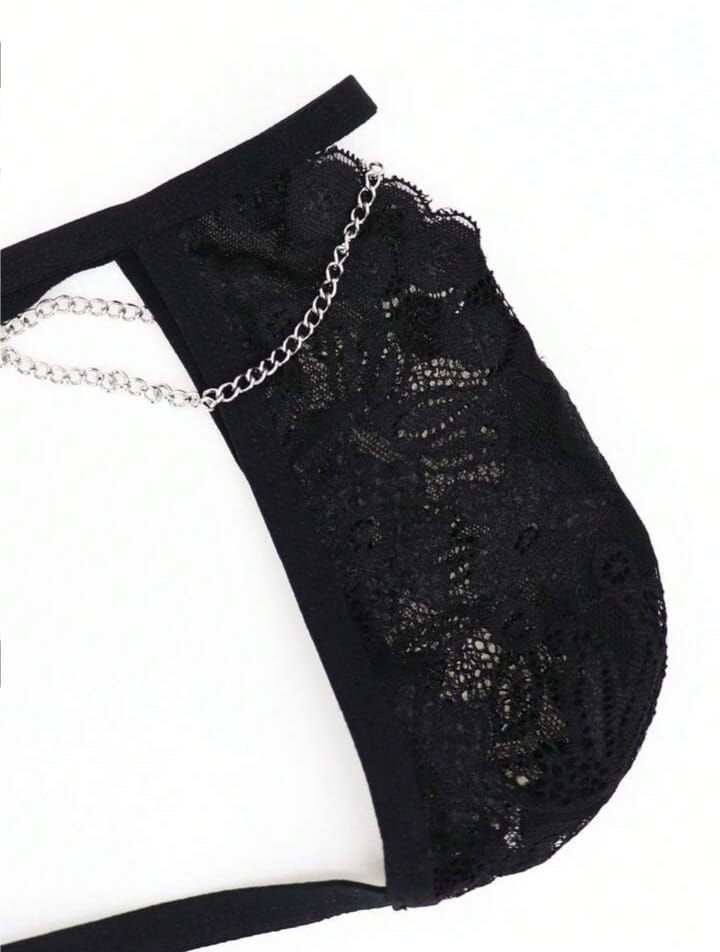 Men's Lace Trim Thong Underwear, Fashionable & Alluring